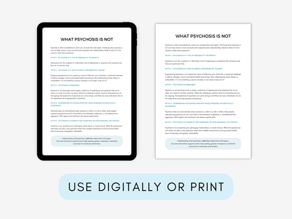 Understanding Psychosis Worksheets