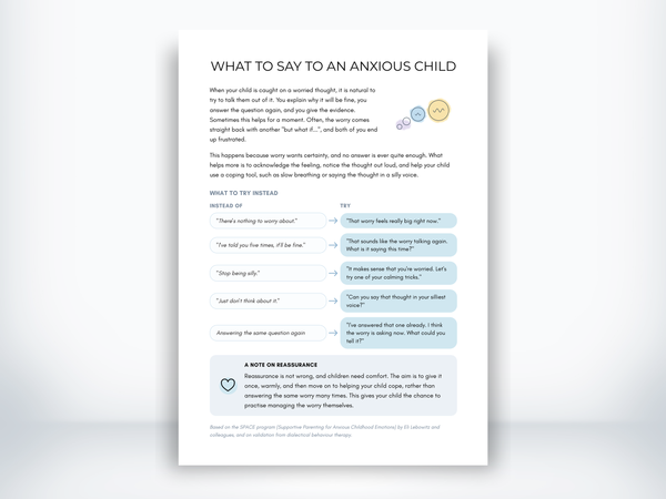 What to Say to an Anxious Child PDF - My Thriving Mind