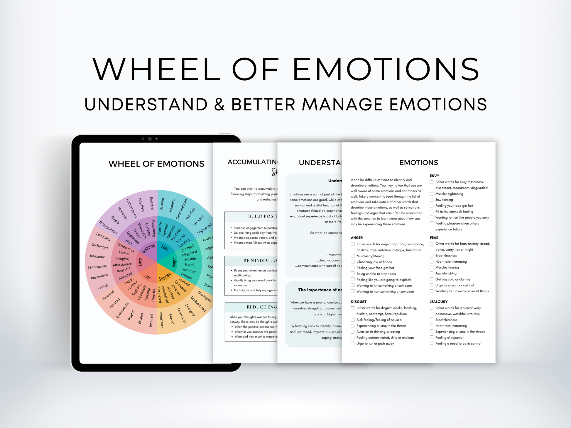 Wheel of Emotions Worksheets PDF