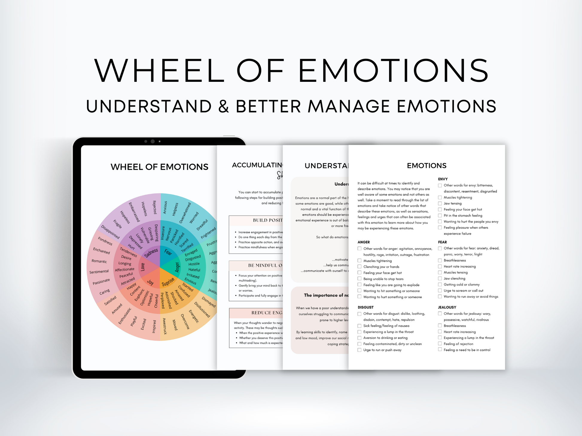 Wheel of Emotions Worksheets PDF