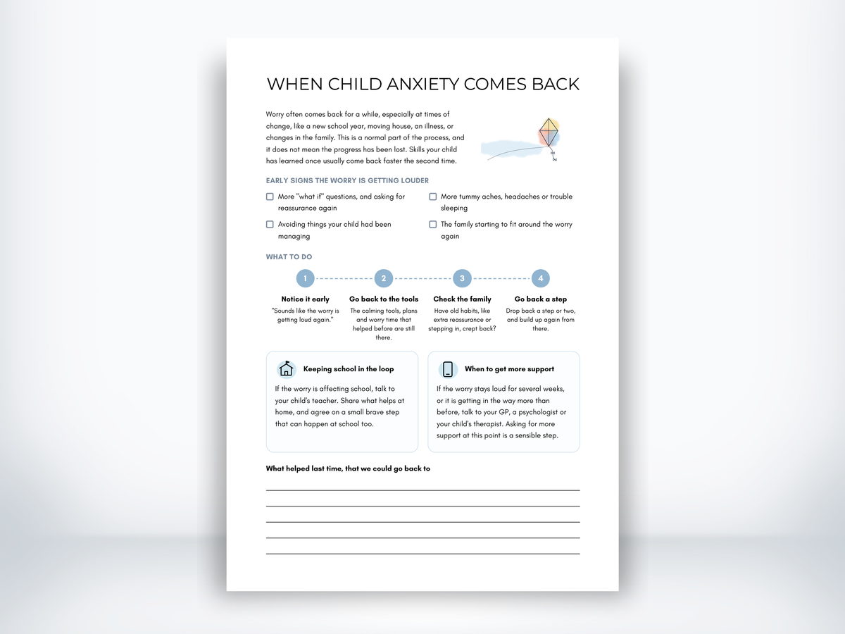 When Child Anxiety Comes Back PDF - My Thriving Mind
