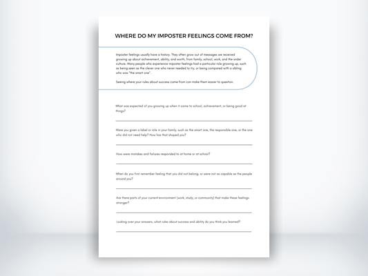 Where Do My Imposter Feelings Come From PDF