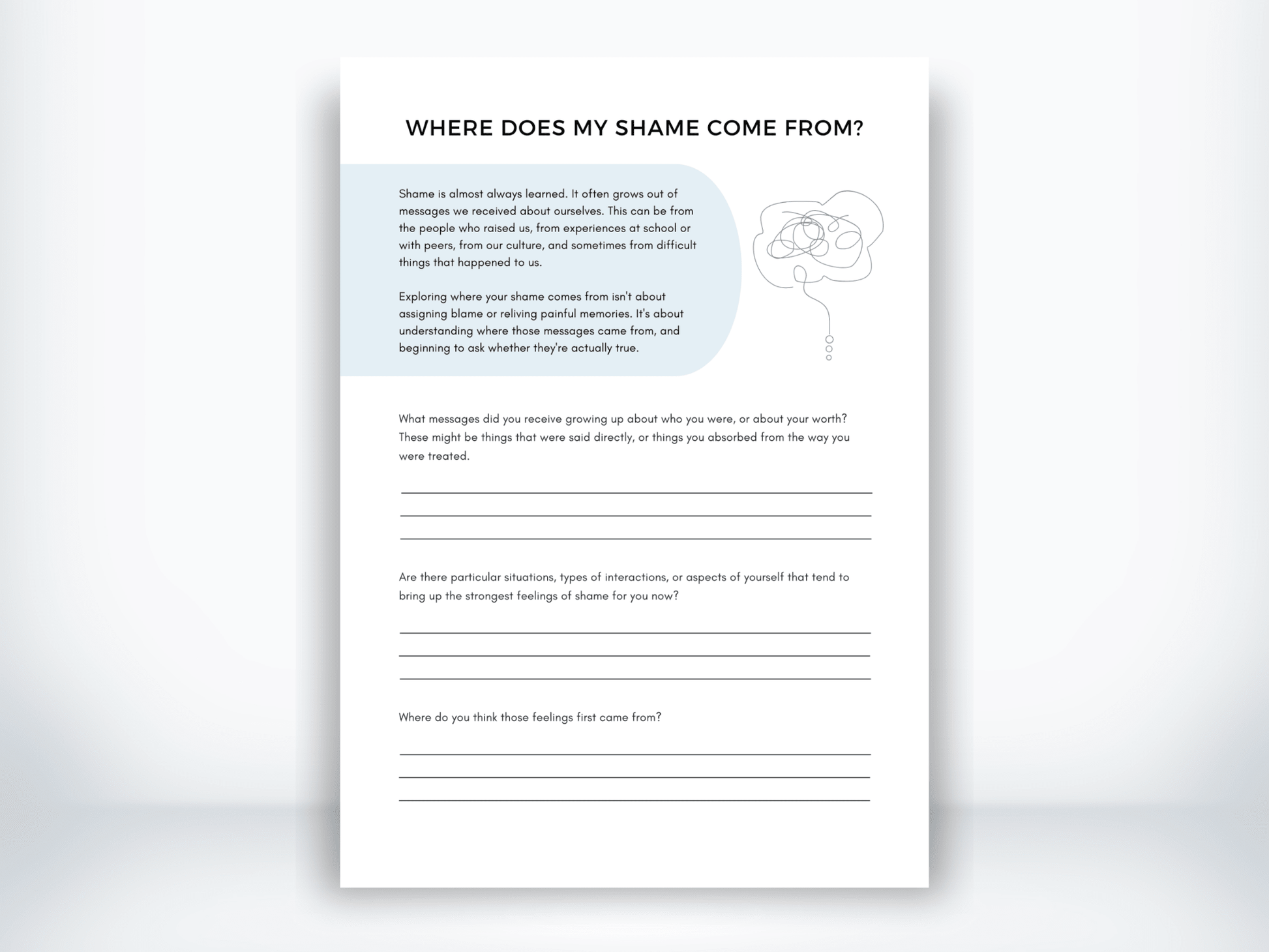 Where Does My Shame Come From PDF - My Thriving Mind