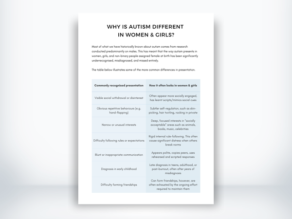 Why Is Autism Different in Women & Girls PDF
