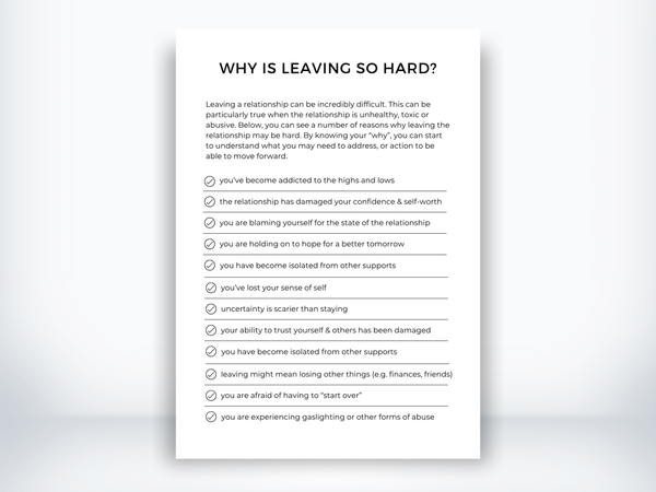 Why Is Leaving a Relationship So Hard Handout PDF