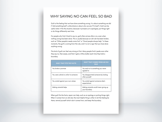Why Saying No Can Feel So Bad PDF - My Thriving Mind