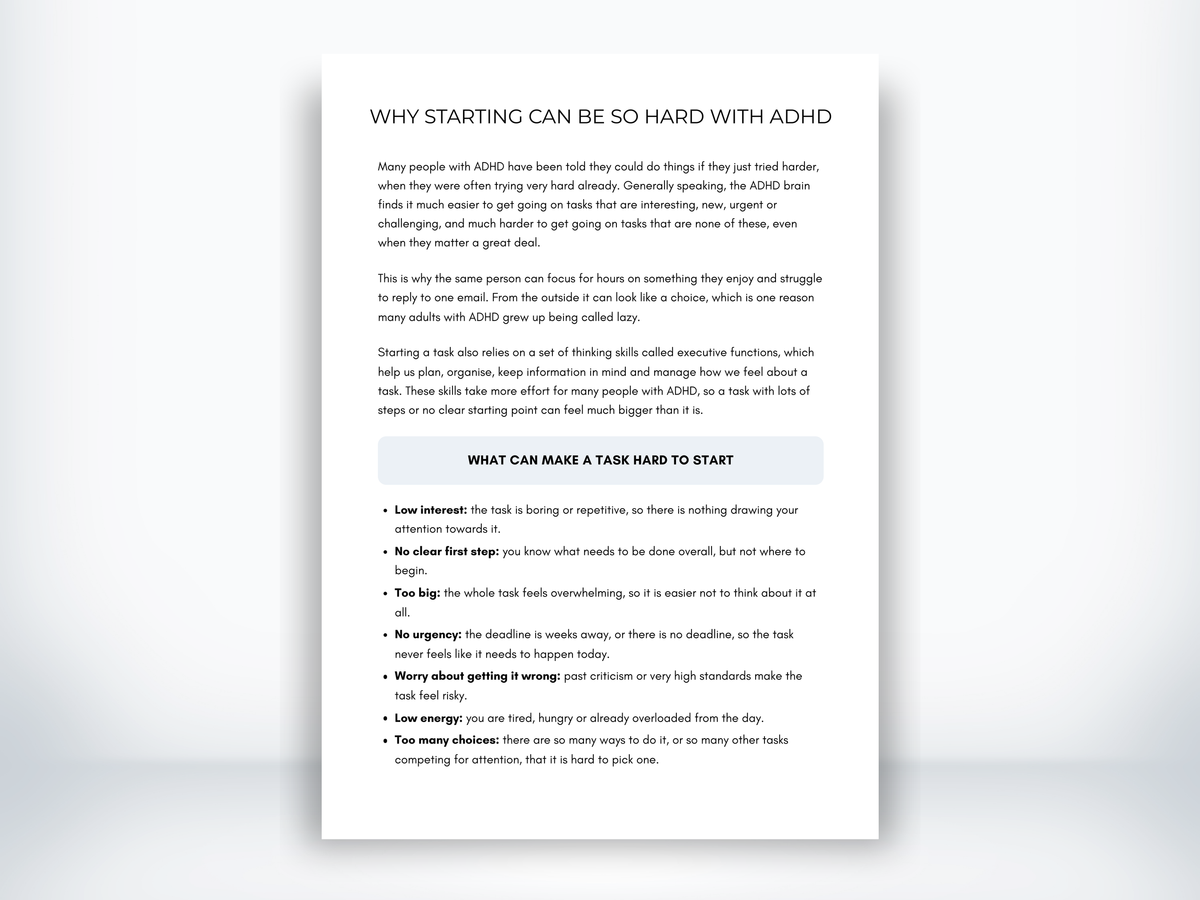 Why Starting Can Be So Hard With ADHD PDF