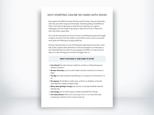 Why Starting Can Be So Hard With ADHD PDF - My Thriving Mind