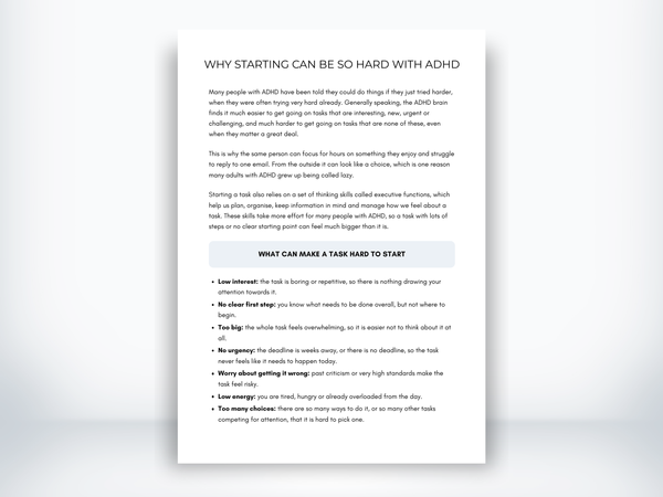 Why Starting Can Be So Hard With ADHD PDF