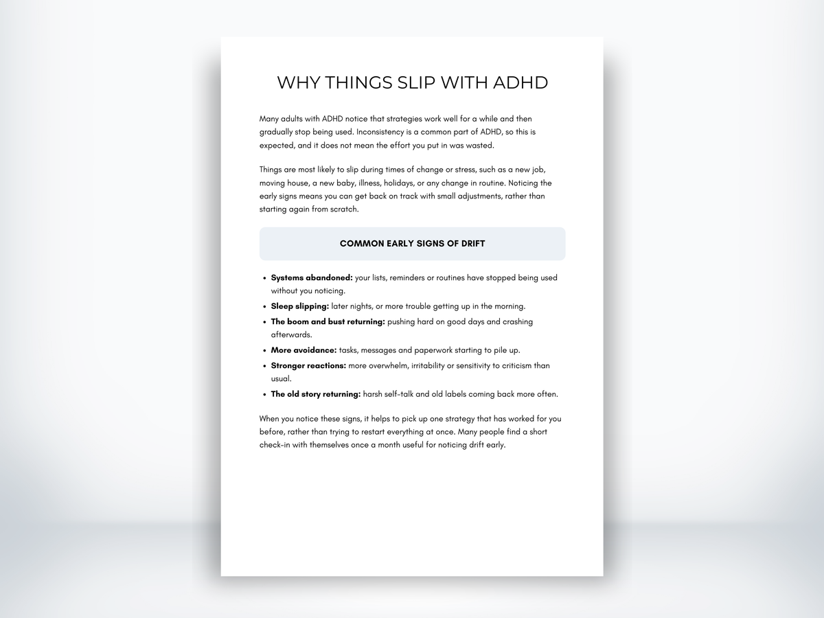 Why Things Slip With ADHD