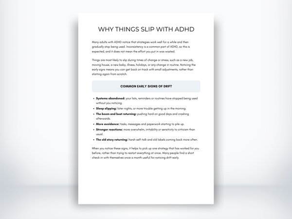 Why Things Slip With ADHD