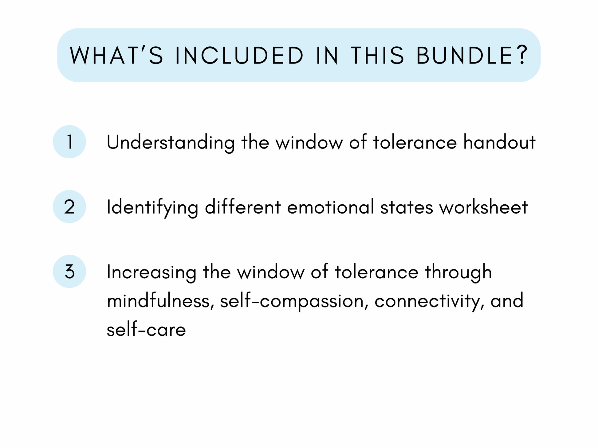 Window of Tolerance Worksheets PDF