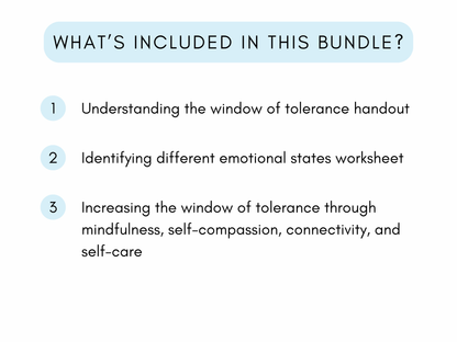 Window of Tolerance Worksheets PDF