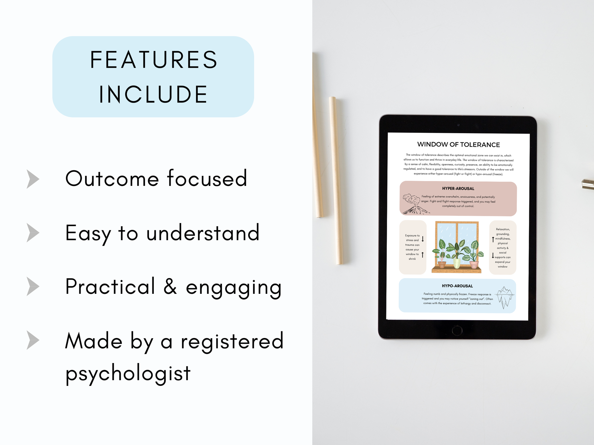 Window of Tolerance Worksheets PDF