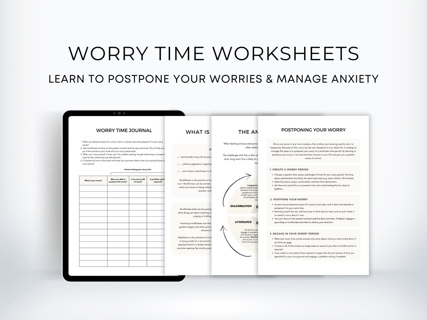 Worry Time Worksheets Bundle