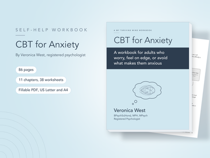 CBT for Anxiety self-help workbook by Veronica West, registered psychologist