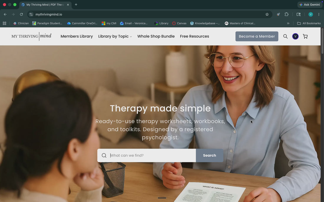 Video showcasing My Thriving Mind subscription offering