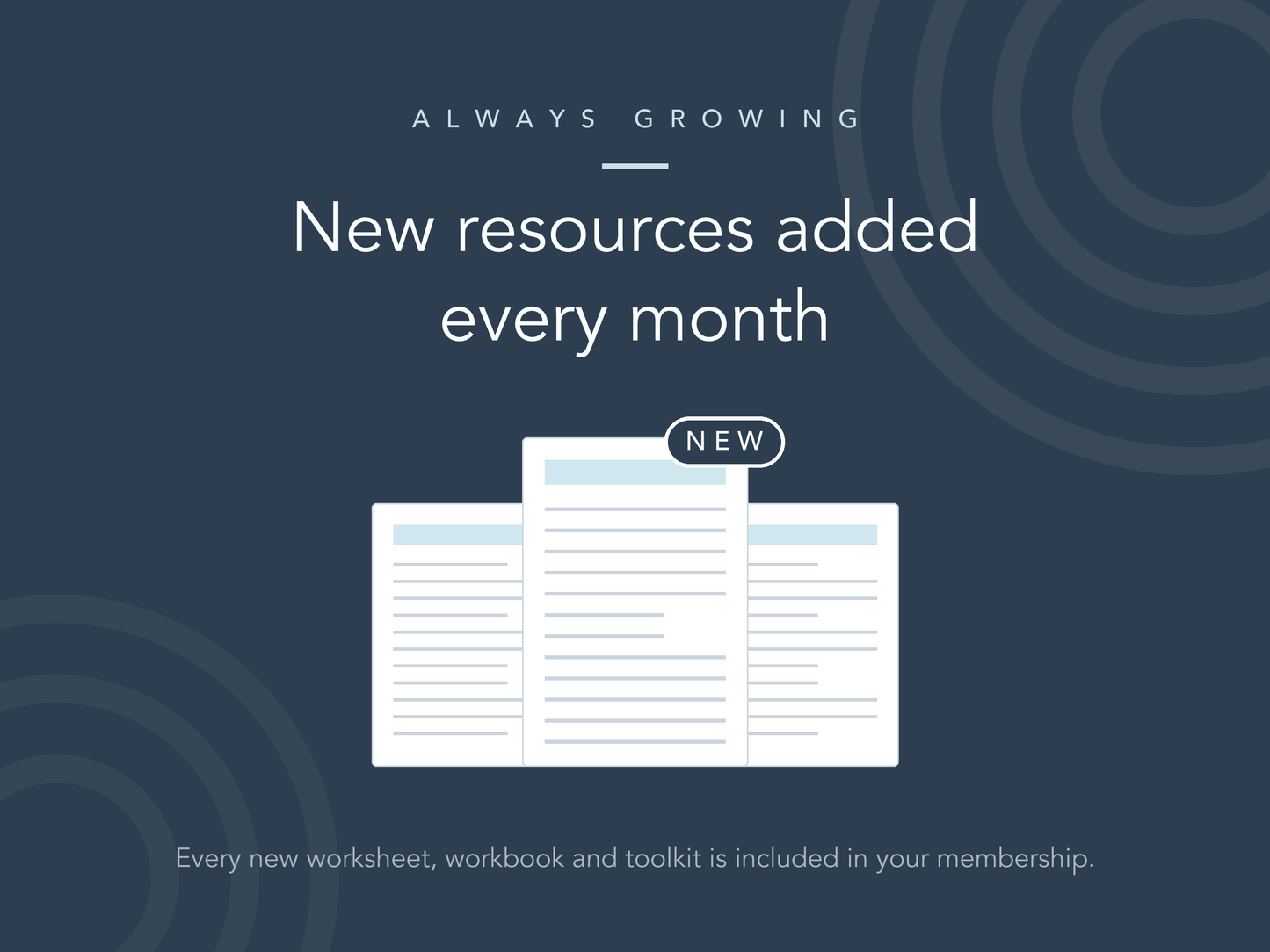 New therapy worksheets and resources added to the subscription library every month