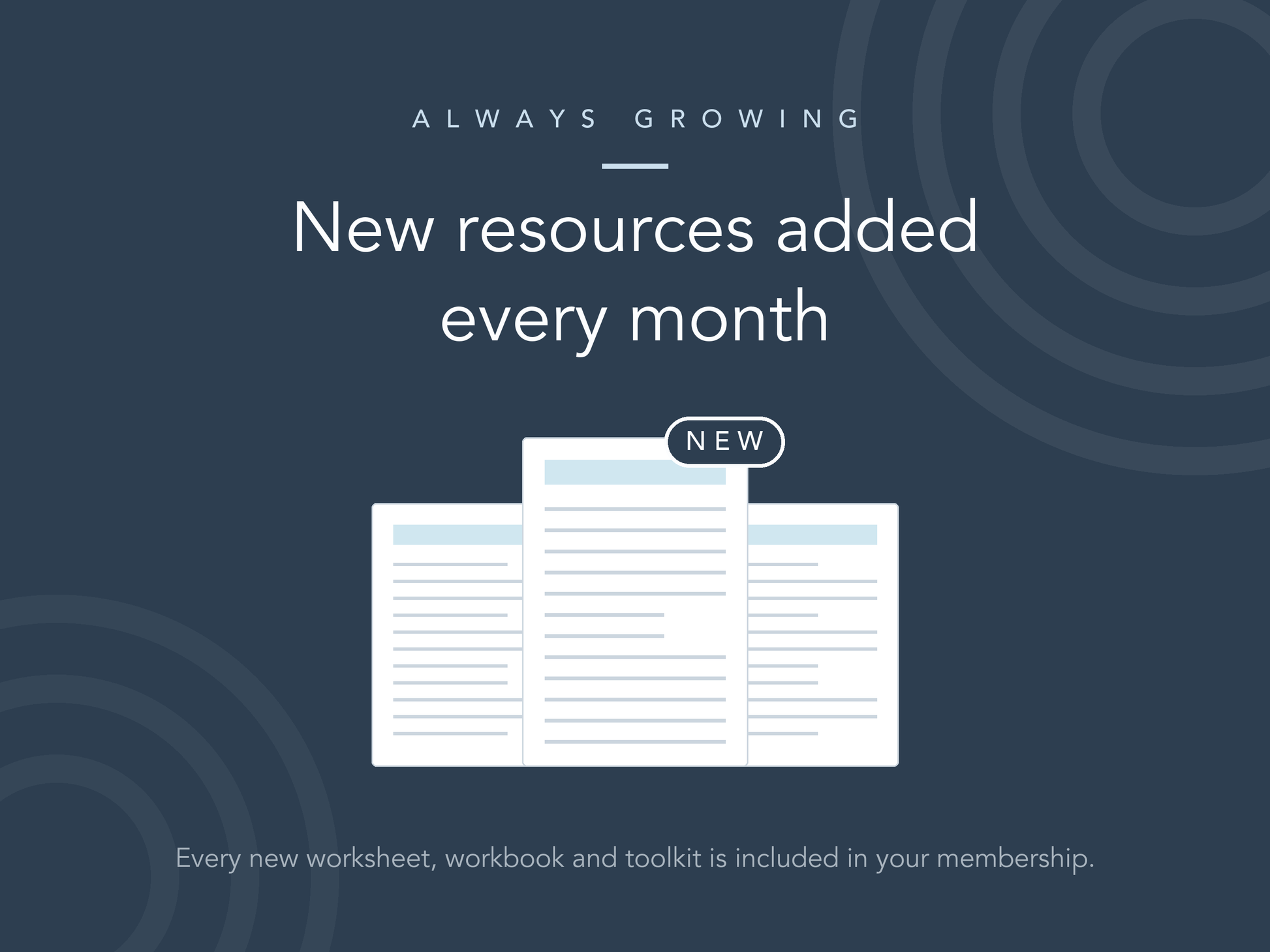 New therapy worksheets and resources added to the subscription library every month